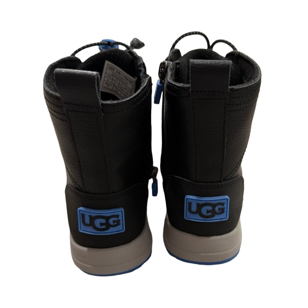 UGG Kids Boots Size 2 Boys Black Blue Waterproof Hiking Style Zip Lace Boots - Picture 2 of 5